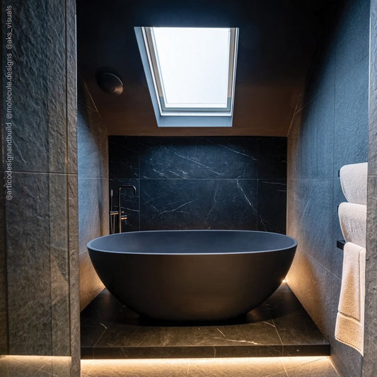 Picasso Charcoal Freestanding Stone Bath 1650mm