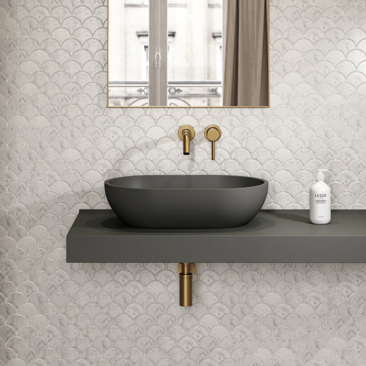 Picasso Clay Countertop Stone Basin 580mm
