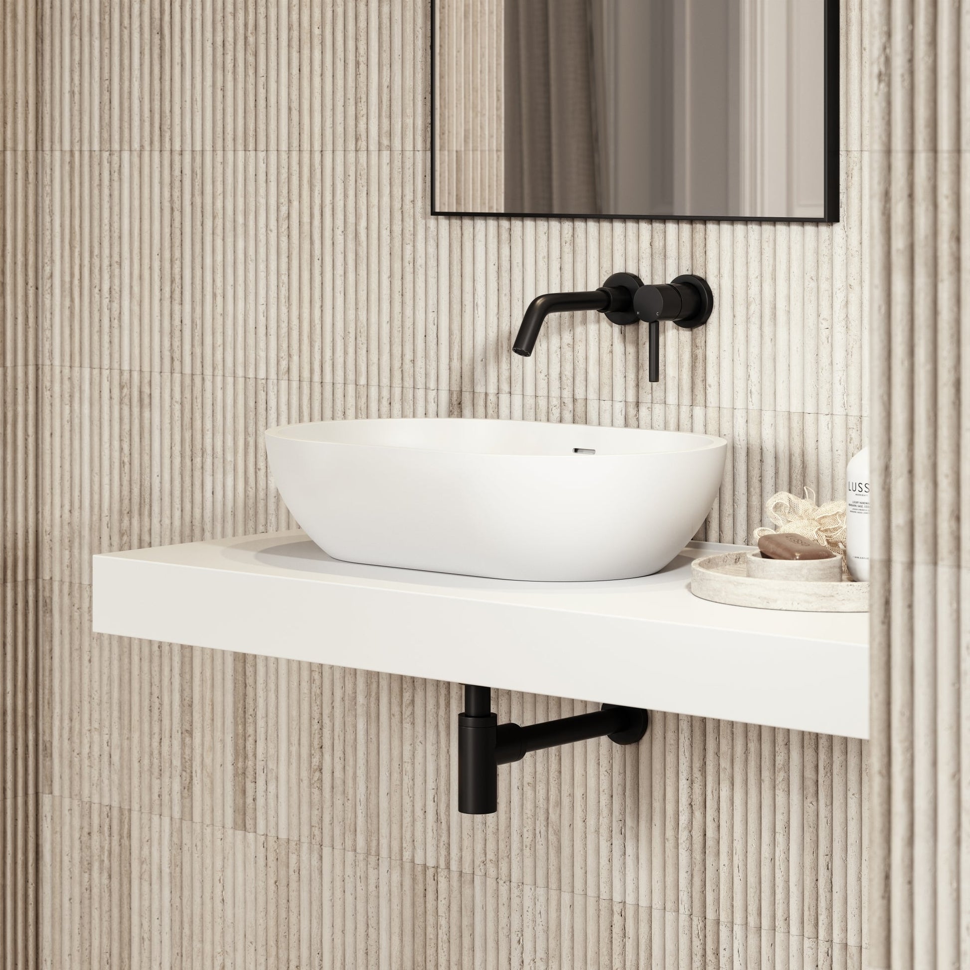 Picasso Countertop Stone Basin 580mm