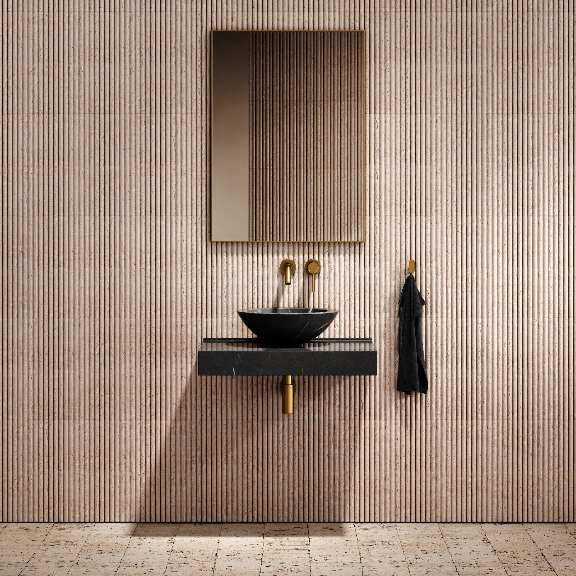 Pietra Grey Marble Countertop Basin Shelf 660mm