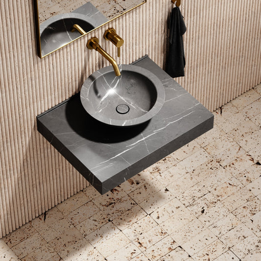 Pietra Grey Marble Countertop Basin Shelf 660mm