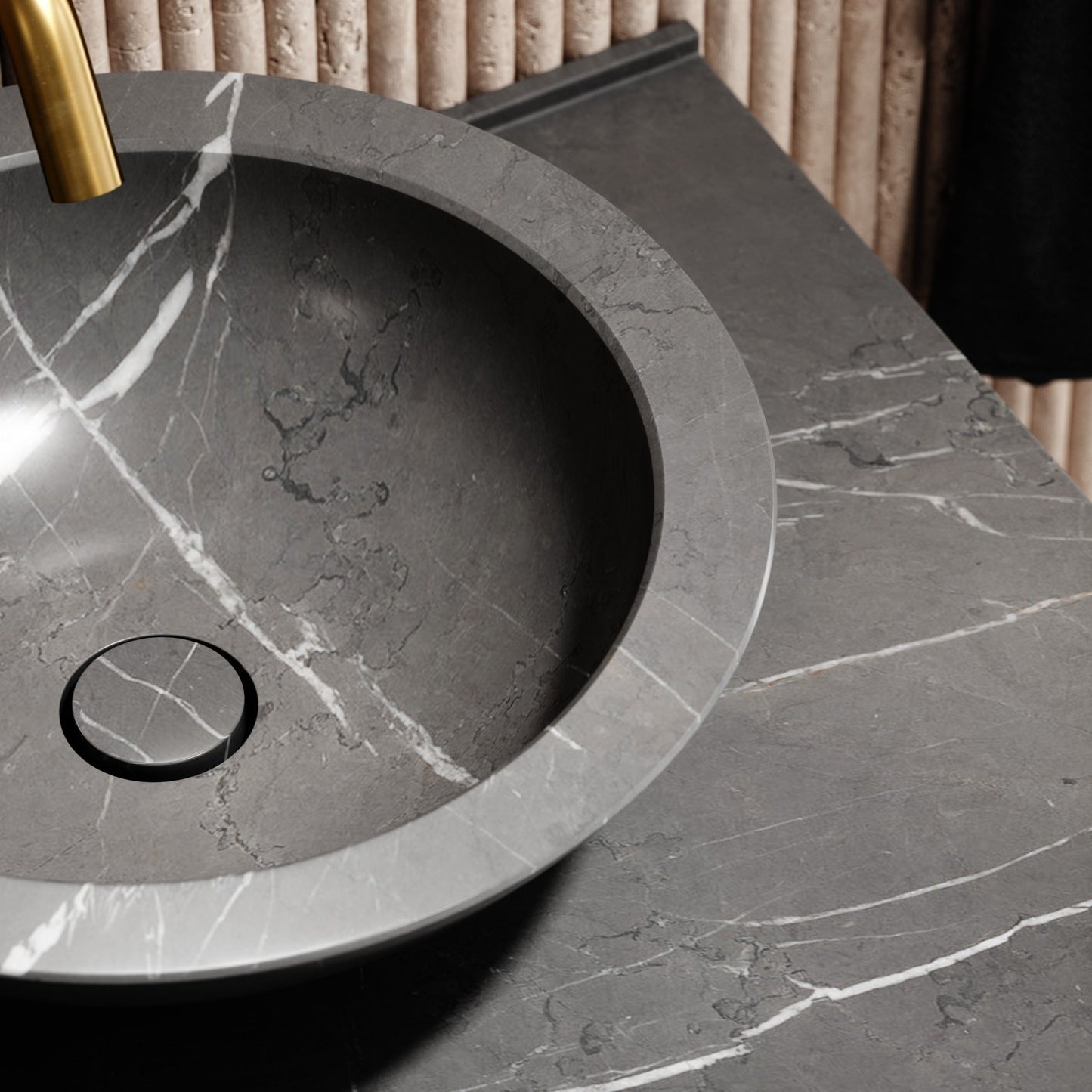 Pietra Grey Marble Countertop Basin Shelf 660mm