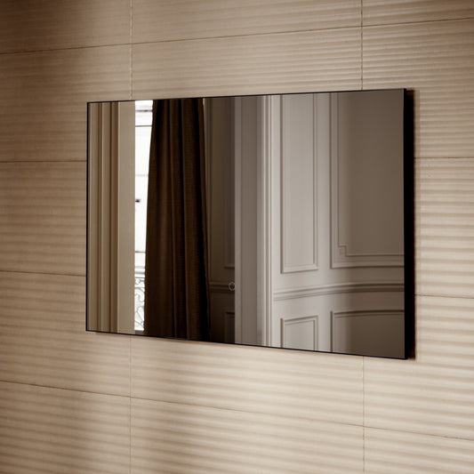 Plasma Matte Black Mirror with Backlit LED 1200mm