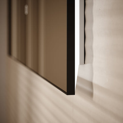 Plasma Matte Black Mirror with Backlit LED 1200mm