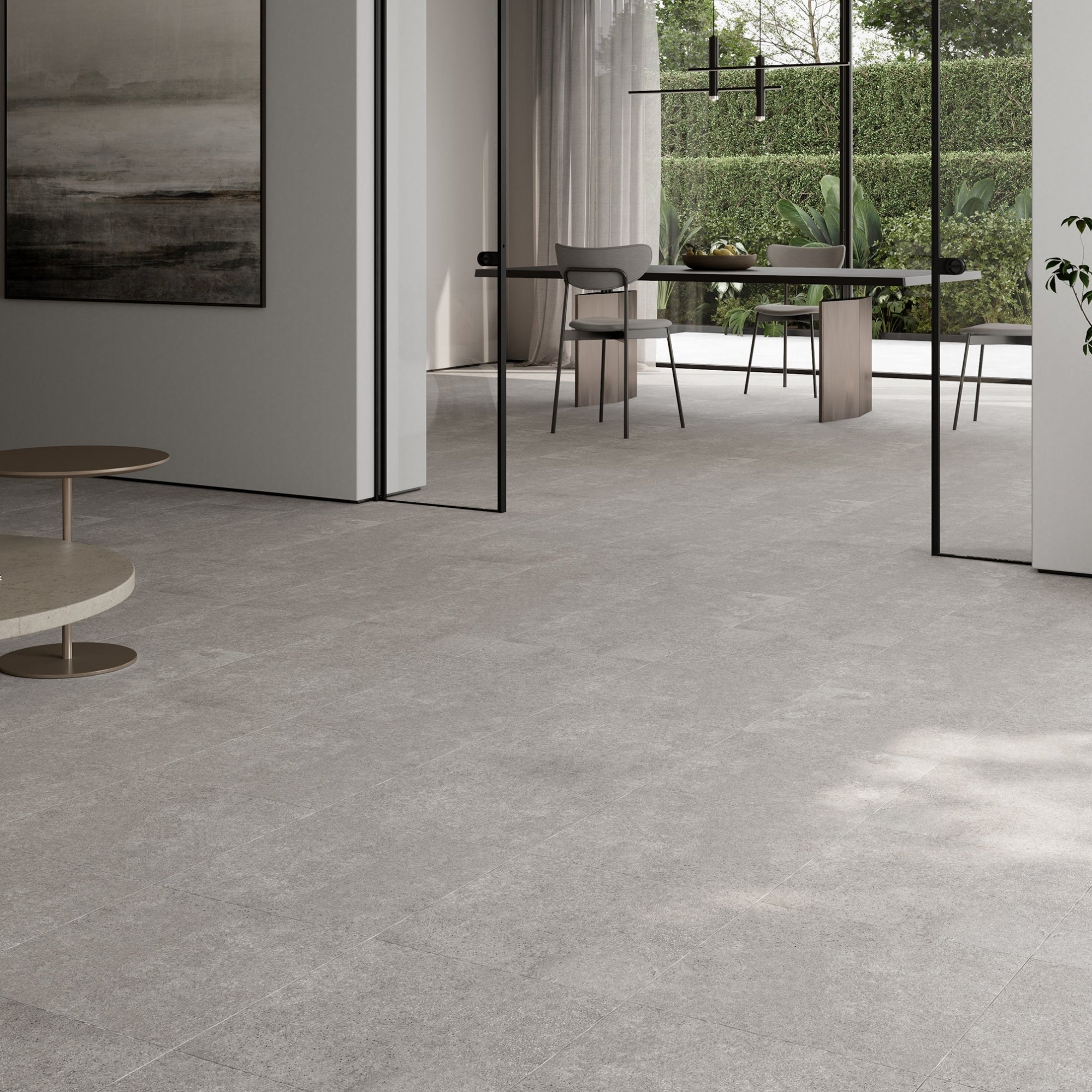 Porcini Grigio Natural Stone Porcelain Wall or Floor Tile 600 x 600mm ...