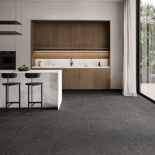 Porcini Nero Natural Stone Porcelain Tile 1200 x 600 mm
