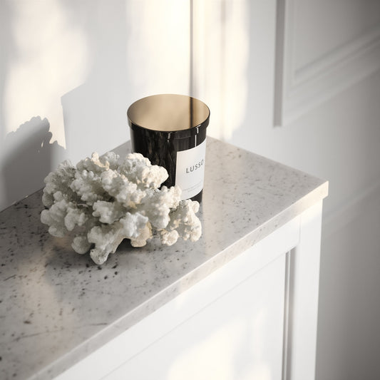 Portland Back To Wall Traditional Toilet With Solid Oak Seat, Concealed Cistern, Flush Plate and Claridge Primed White WC Cistern Housing