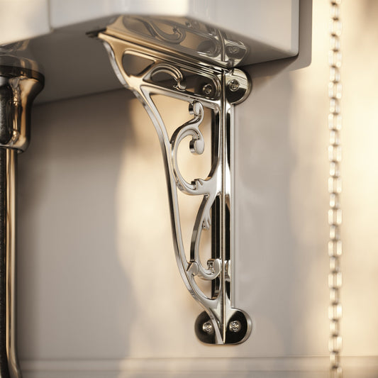 Portland High Level Traditional Toilet with Solid Oak seat (Chrome Fittings)