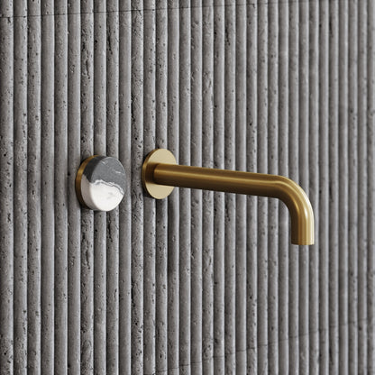 Porto Wall Mounted Basin Mixer Tap (Brushed Gold & Panda Marble)