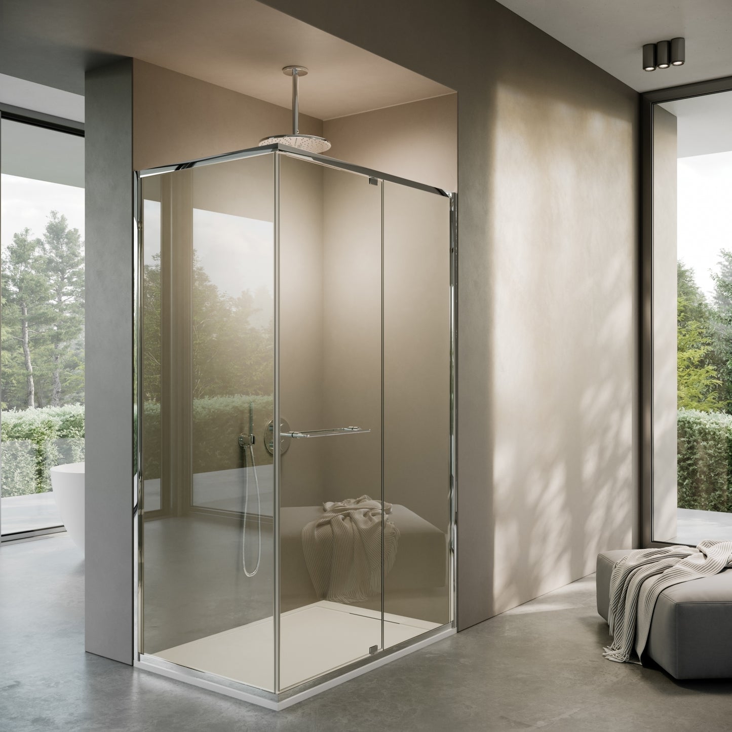 Portofino Chrome Reversible Shower Enclosure - All Sizes