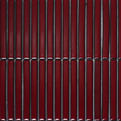 Linear Mosaic Ruby Spark Red Glazed Porcelain Wall Tile 293 x 313mm