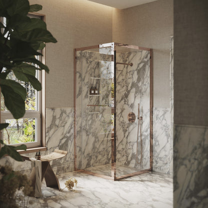 Reve Sidesway Rose Gold Shower Enclosure 900mm