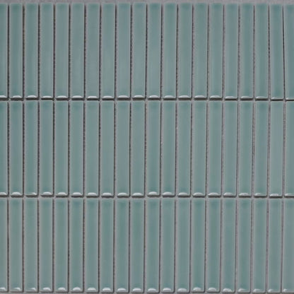 Stick Mosaic Tiffany Blue Glazed Porcelain Wall Tile 282 x 294mm
