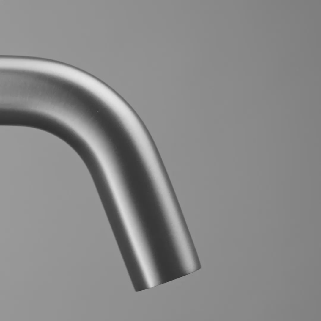 Luxe Brushed Stainless Wall Mounted Basin Mixer Tap V1