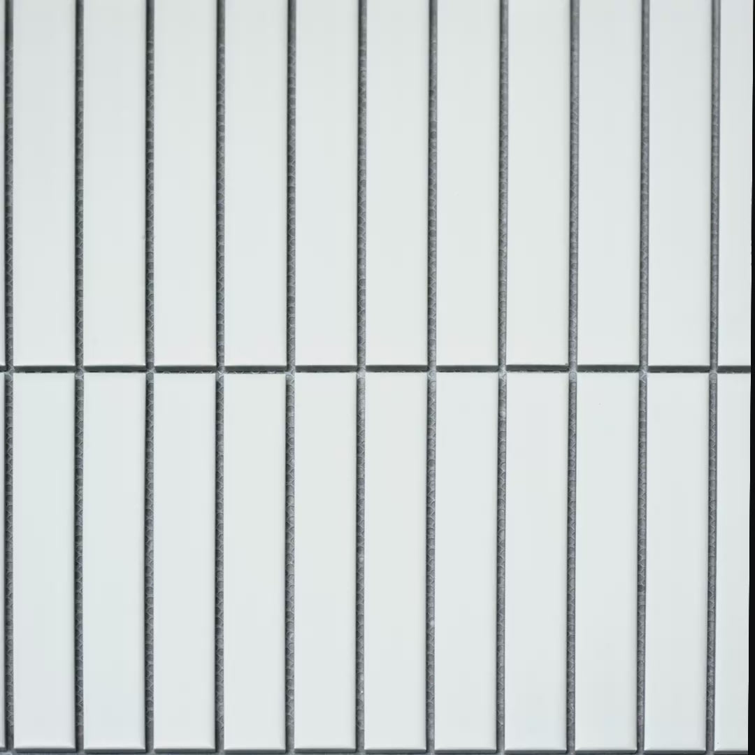 Baton Mosaic Soft Ivory Matte Porcelain Wall Tile 296 x 300mm