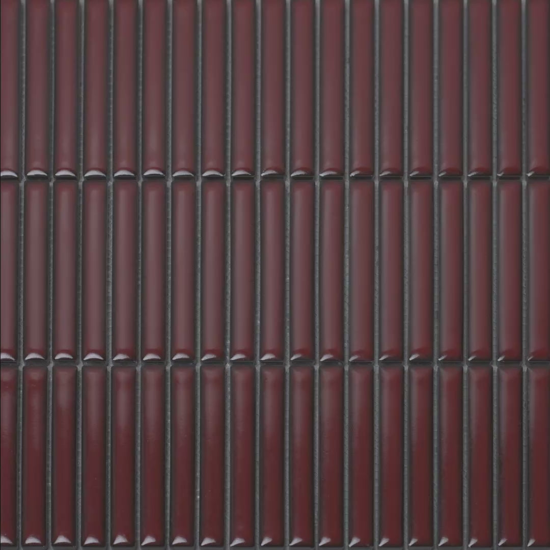 Stick Mosaic Ruby Spark Red Glazed Porcelain Wall Tile 282 x 294mm