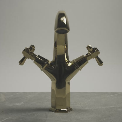 Eton Polished Brass Basin Mixer Tap