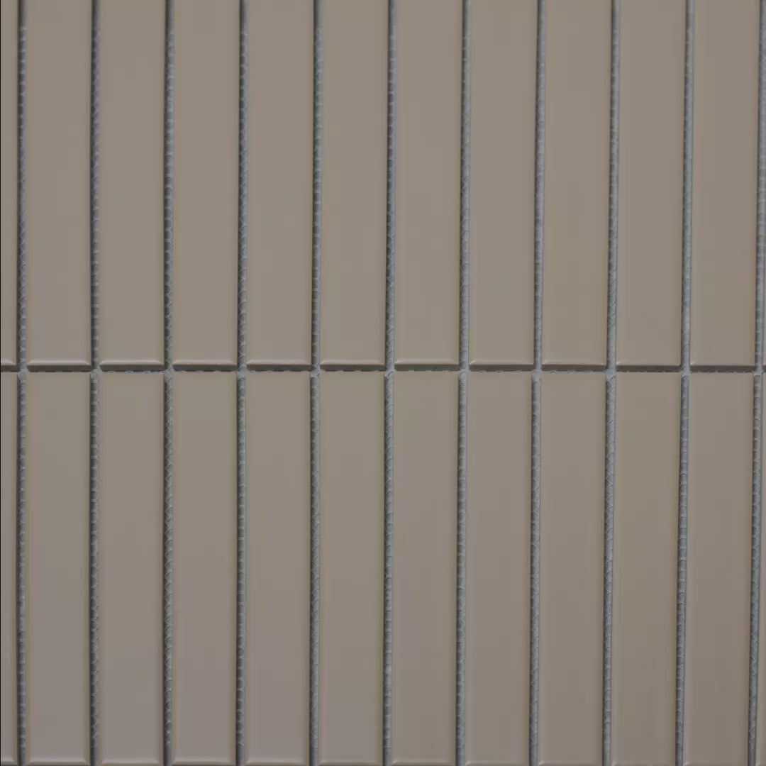 Baton Mosaic Natural Sand Matte Porcelain Wall Tile 296 x 300mm