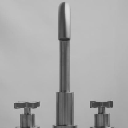 Regal Brushed Stainless Crosshead Deck Mounted 3-Hole Basin Mixer Tap