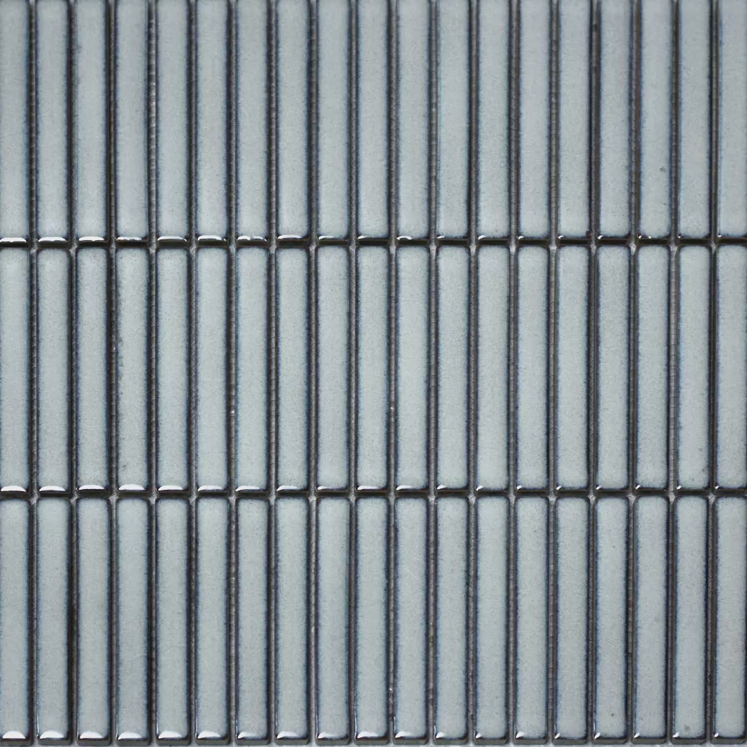 Stick Mosaic Silver Mist Grey Glazed Porcelain Wall Tile 282 x 294mm