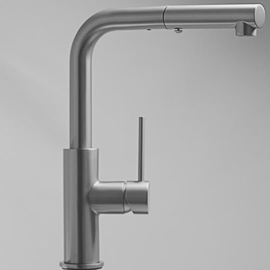 Pure Brushed Stainless Pull Out Swivel Kitchen Tap