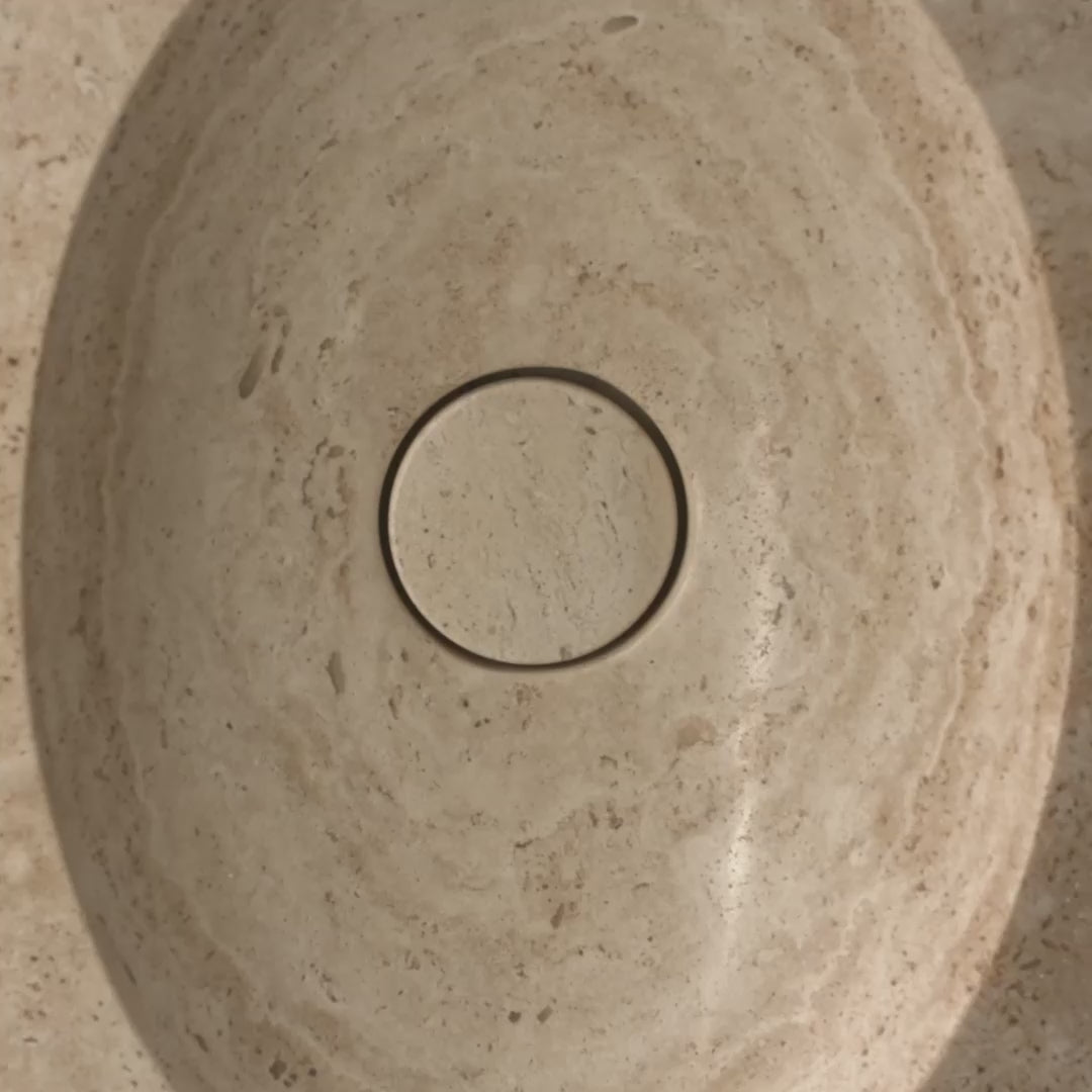 Coco Travertine Stone Wall Mounted Basin 400mm