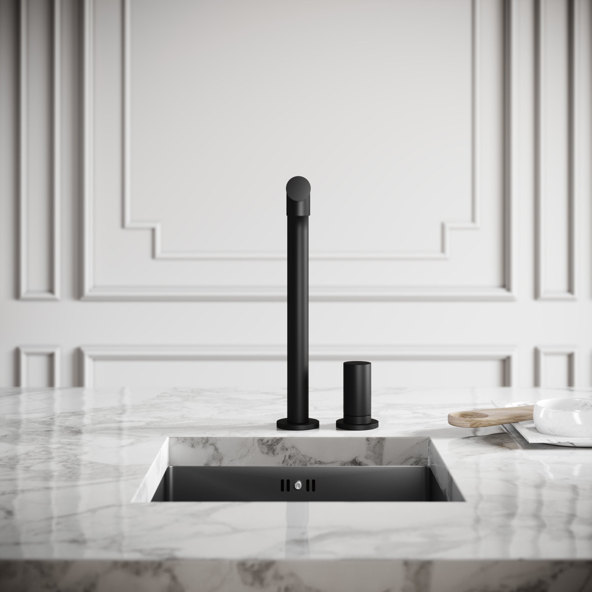 Pure Matte Black Pull Out Swivel Kitchen Tap - LUSSO