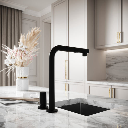 Pure Matte Black Pull Out Swivel Kitchen Tap