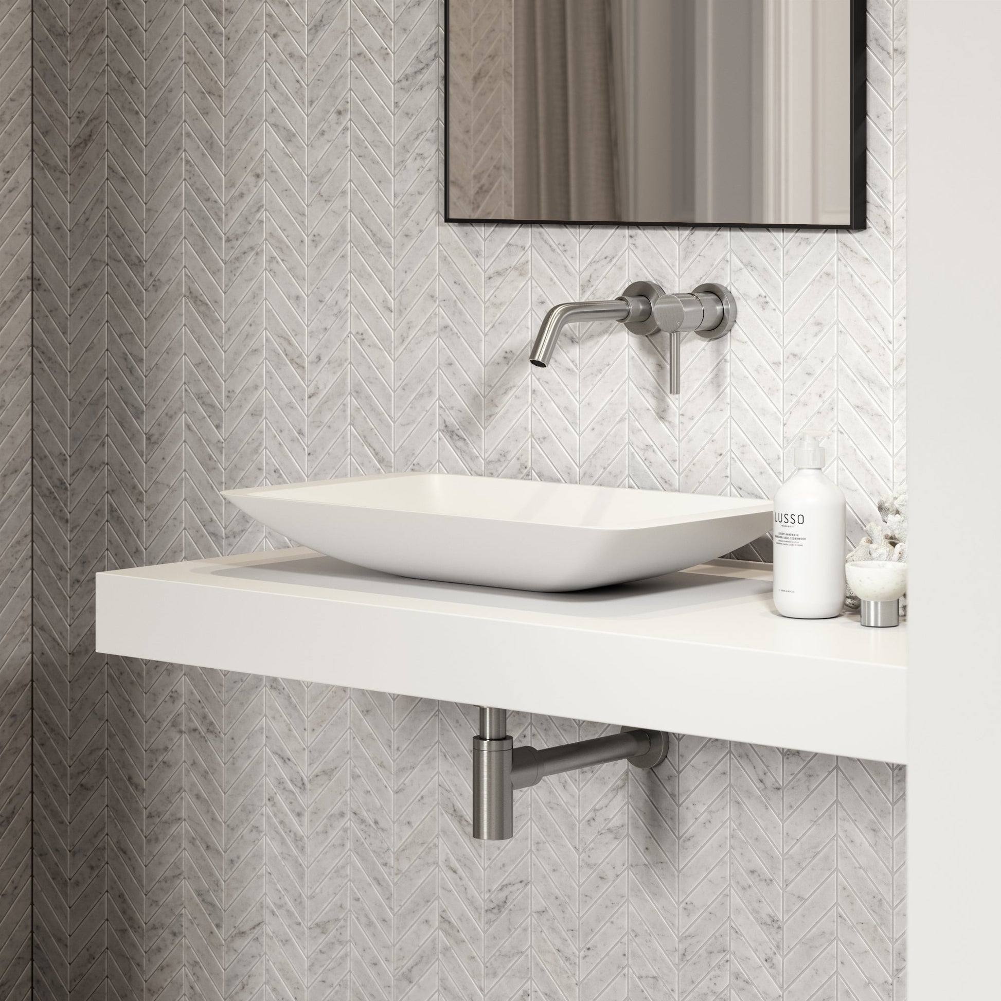 Quadrato Countertop Stone Basin 600mm