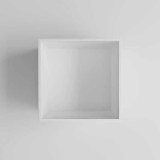 Qube Matte White Stone Square Storage Box 300mm