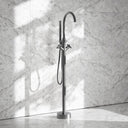 Regal Brushed Stainless Crosshead Floor Standing Bath Shower Filler Tap