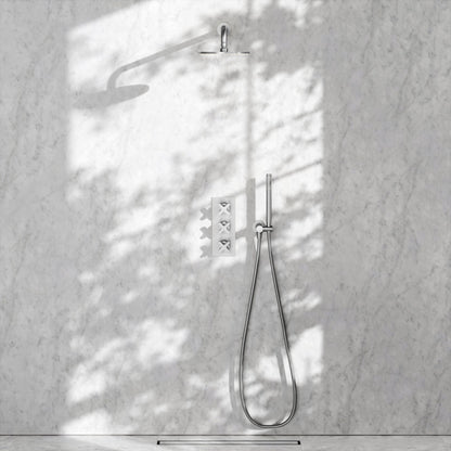 Regal Brushed Stainless Crosshead Thermostatic 2-Way Mixer Shower System