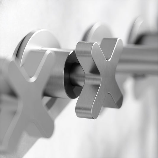 Regal Brushed Stainless Crosshead Wall Mounted Bath Shower Filler Tap