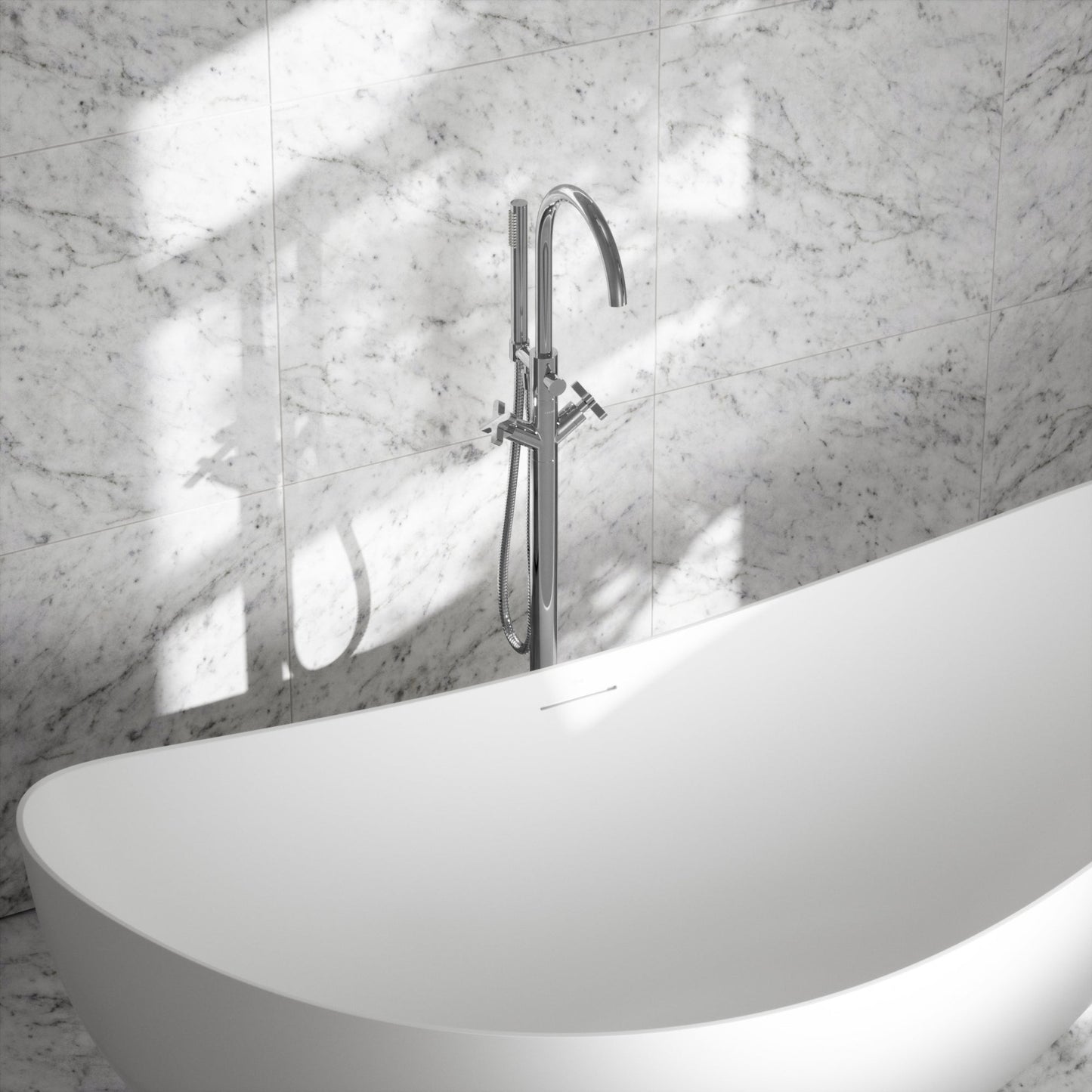 Regal Chrome Crosshead Floor Standing Bath Shower Filler Tap