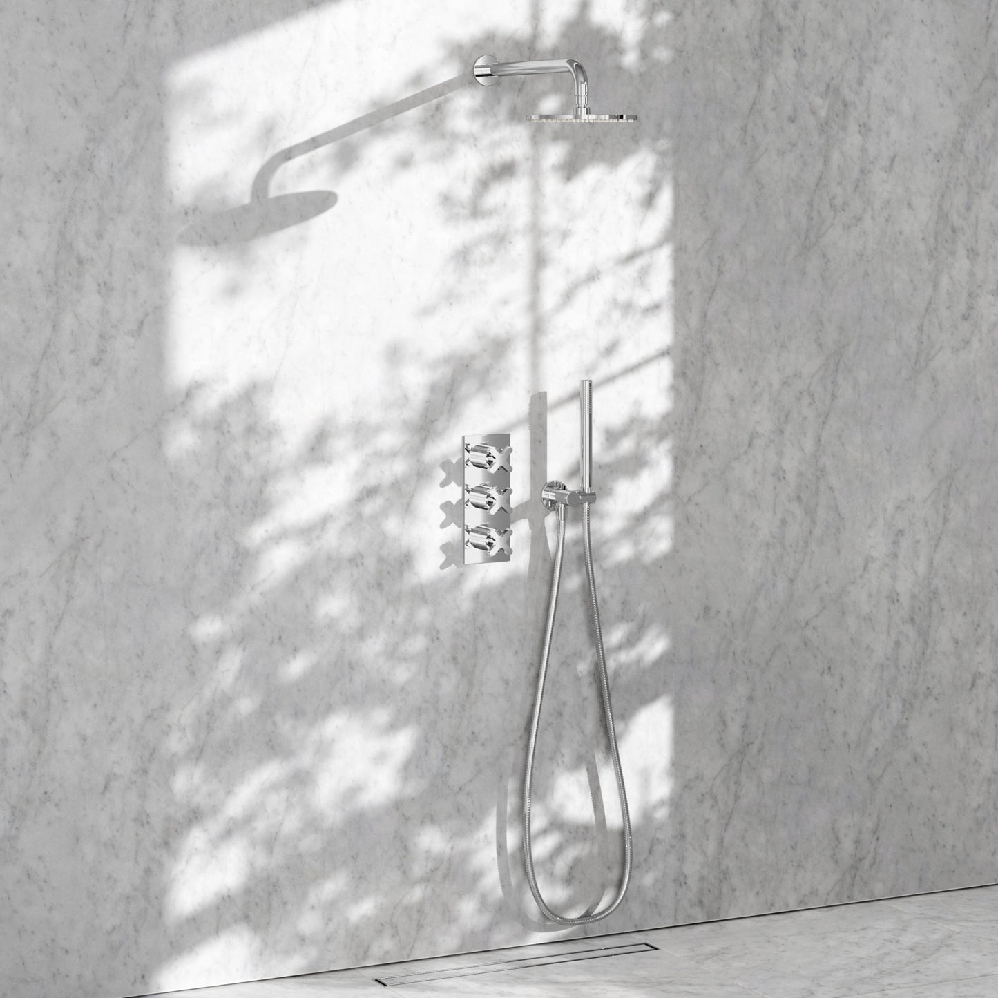 Regal Chrome Crosshead Thermostatic 2-Way Mixer Shower System