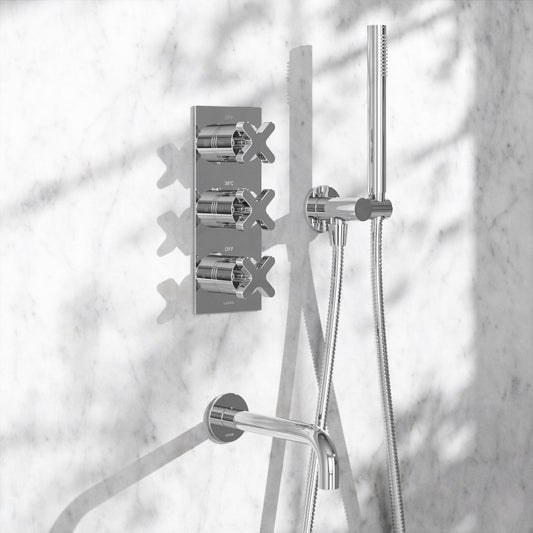 Regal Chrome Crosshead Thermostatic 3-Way Mixer Shower System