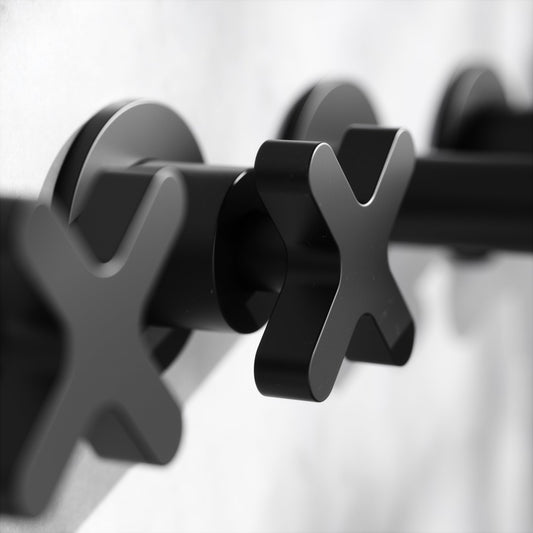 Regal Matte Black Crosshead Wall Mounted Bath Shower Filler Tap