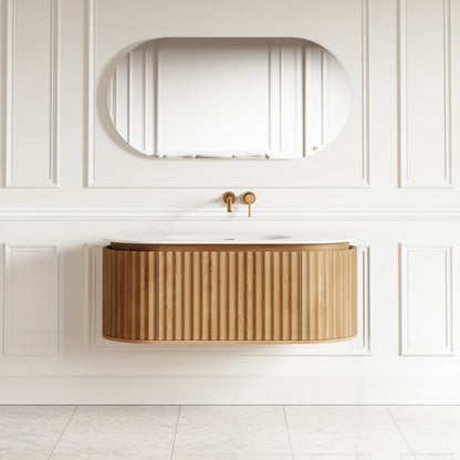 Regent Oak Curved Wall Hung Vanity Unit 1200mm