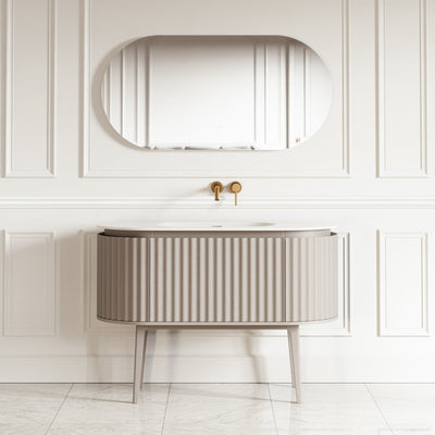 Regent Velvet Beige Curved Vanity Unit 1200mm