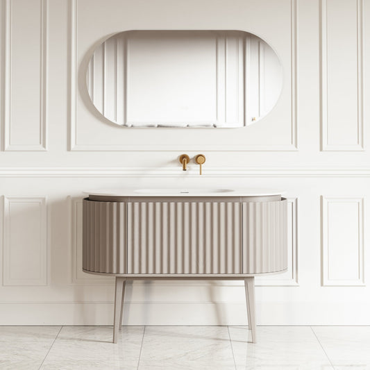 Regent Velvet Beige Curved Vanity Unit 1200mm