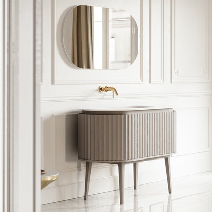 Regent Velvet Beige Curved Vanity Unit 1200mm