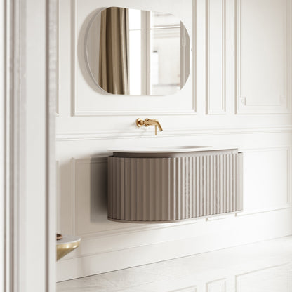 Regent Velvet Beige Curved Wall Hung Vanity Unit 1200mm