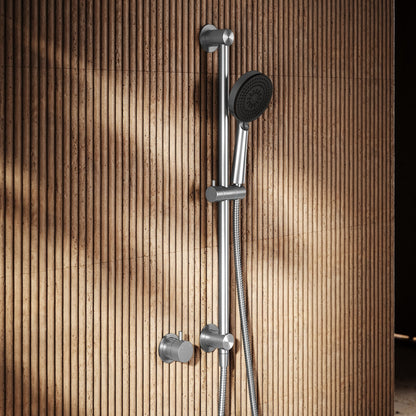 Revive Brushed Stainless Shower Riser Kit with Valve