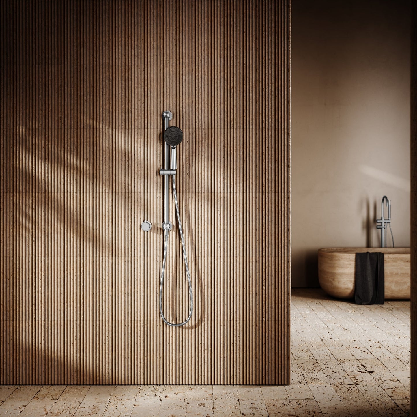Revive Brushed Stainless Shower Riser Kit with Valve
