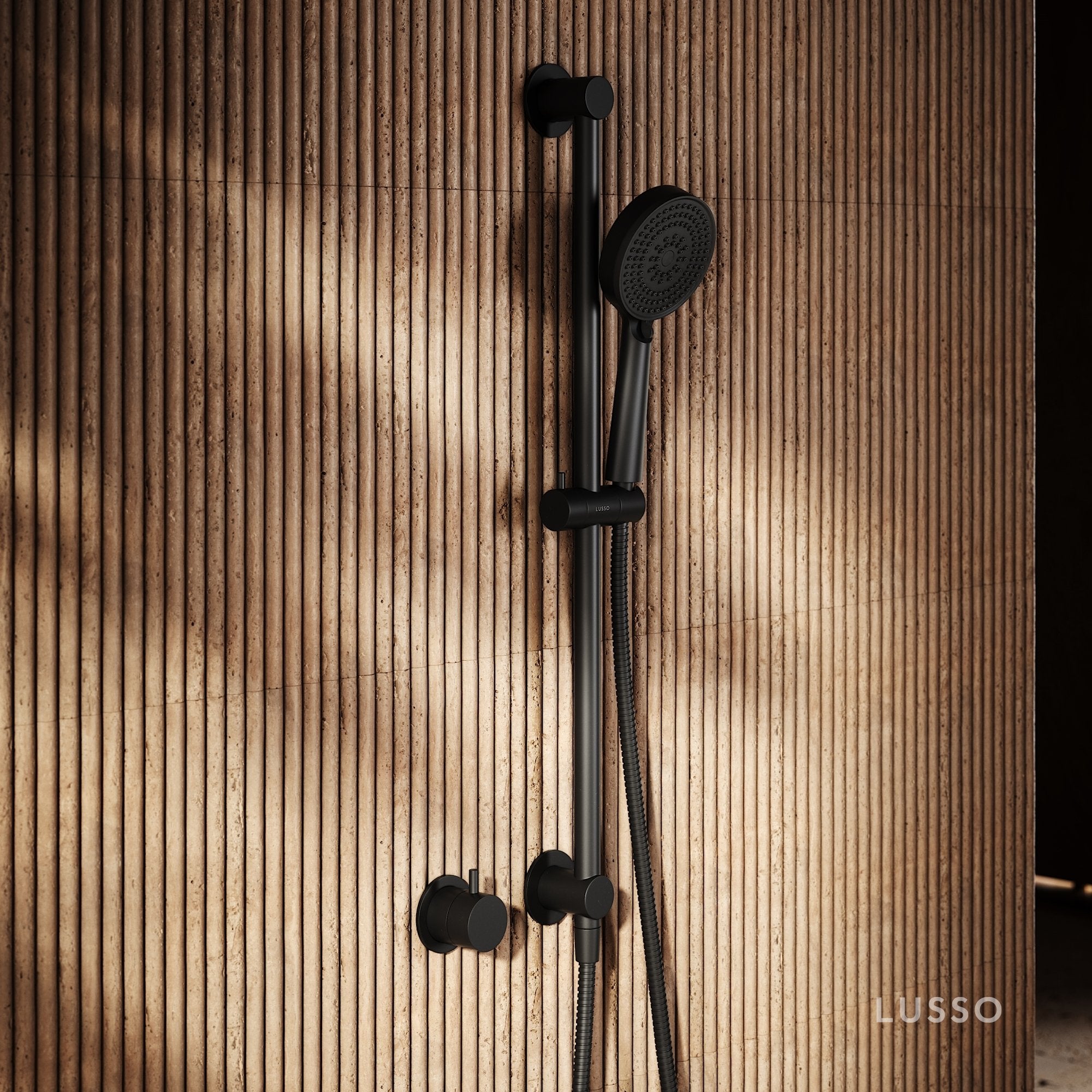 Shower Riser Kit Black Revive Matte Black Shower Riser Kit with Valve - LUSSO