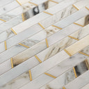 Riviera Calacatta Marble & Brass Mosaic Wall Tile 318 x 366mm