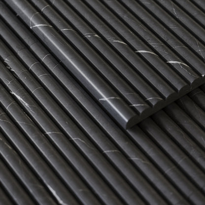 Romano Fluted Grey Pietra Marble Mosaic Wall Tile