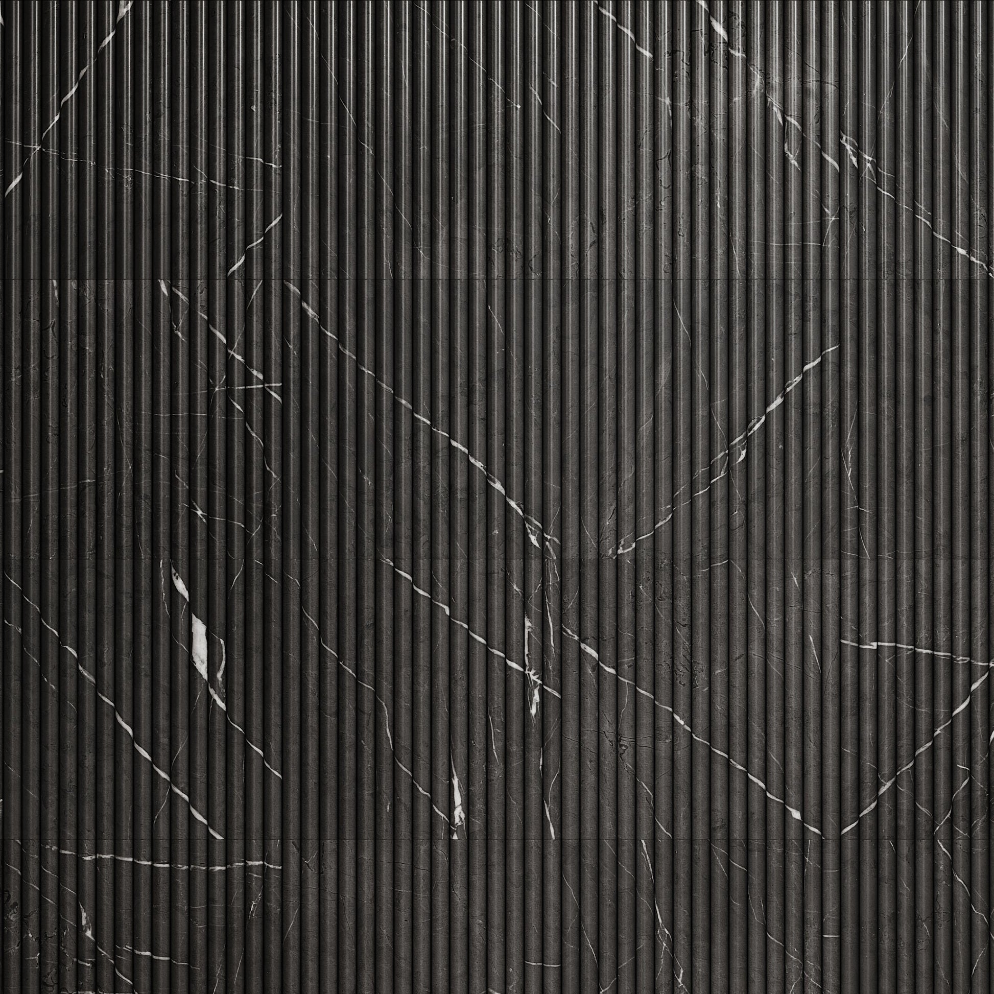 Romano Fluted Grey Pietra Marble Mosaic Wall Tile