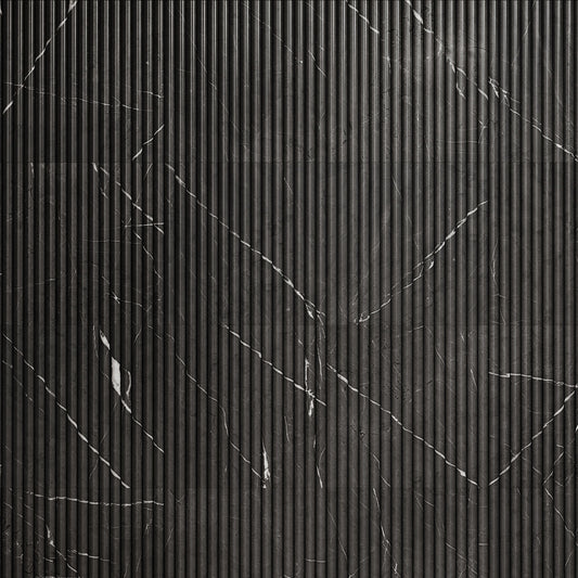 Romano Fluted Grey Pietra Marble Mosaic Wall Tile