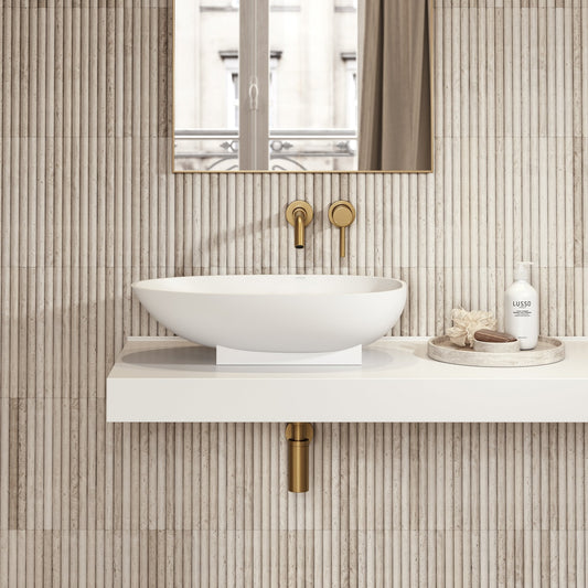 Romano Fluted Travertine Stone Mosaic Wall Tile